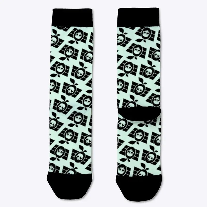 Broken Peach Blacks Skull Logo Socks